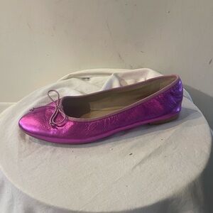 Guilhermina Metallic Fuchsia Ballet Flats